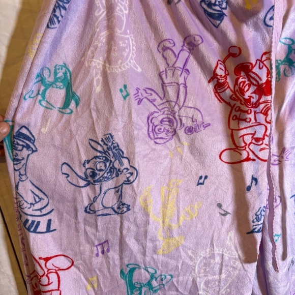 Disney 100th anniversary fleece Drawstring Waist Purple Lounge Pants NWT XXL - Picture 2 of 6